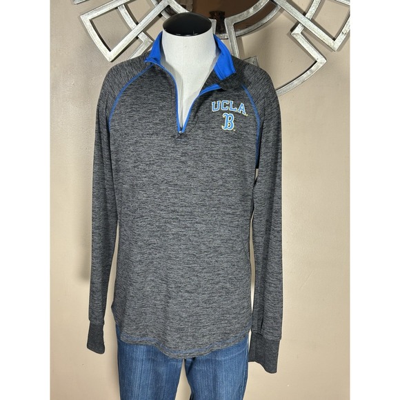 Women's Size L Colosseum Black UCLA Bruins Bikram Lightweight Quarter-Zip Long - Picture 5 of 8